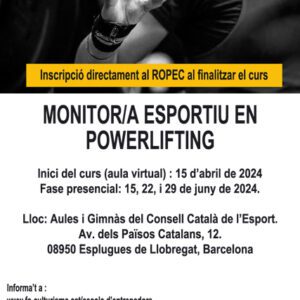 CURS MONITOR ESPORTIU EN POWERLIFTING